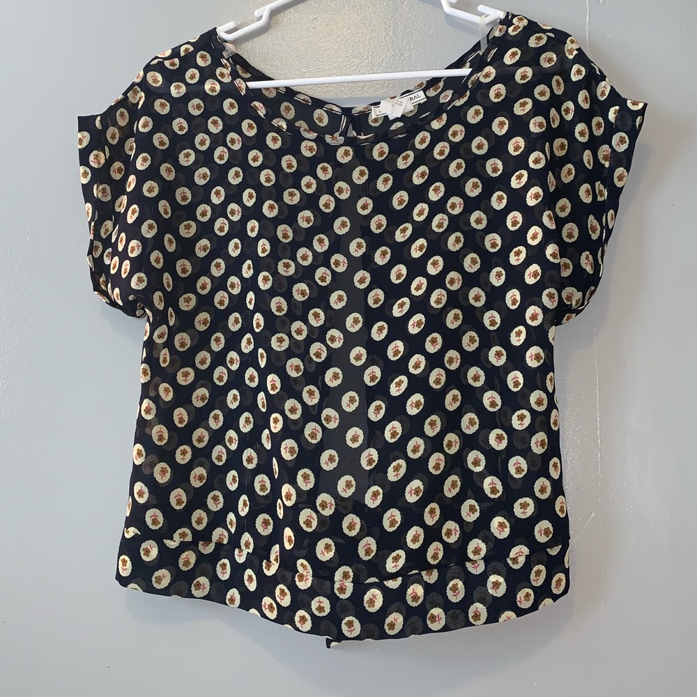 Floral pattered sheer blouse